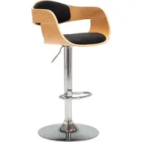 Prolenta Maison Exclusive - Tabouret de bar noir en bois courbé et similicuir