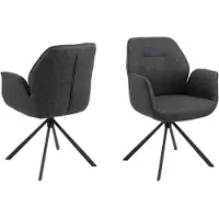 Actona Aura chaise de salle à manger avec accoudoirs gris.