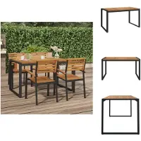 vidaXL Table de jardin avec pieds en forme de U 140×80×75 cm bois massif acacia - Tables de jardin