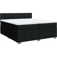 vidaXL Lit boxspring avec matelas noir 200x200 cm tissu