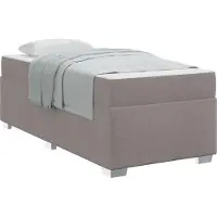 Syfax Cadre de lit avec matelas Taupe 90 x 200 cm tissu