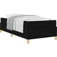 Syfax Cadre de lit avec matelas Noir 100 x 200 cm tissu