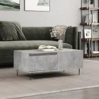 Prolenta Maison Exclusive - Table basse gris béton 90x50x36,5 cm Matériau dérivé du bois