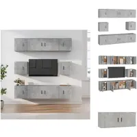 vidaXL Ensemble de 8 meubles TV en bois gris béton - Meubles TV