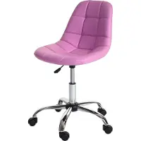 Mendler Fauteuil de bureau Lier, chaise pitovante, siège baquet, similicuir rose