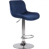 CLP Tabouret de bar Lentini, revêtement en velours, pivotant et réglable en hauteur | Couleur : noir, structure : chromée