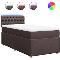 vidaXL Lit boxspring avec matelas brun foncé 80x200 cm Tissu