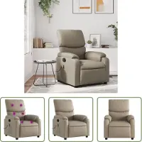 The Living Store Fauteuil de massage en simili cuir cappuccino-brun