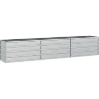 Syfax Lit surélevé de jardin 240x40x45 cm Acier galvanisé Argenté