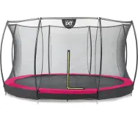 Exit Silhouette Trampoline ø427cm – avec Filet de sécurité – Enterré – Rond – pour Enfants – Rose