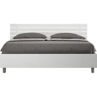 Ityhome Lit Coffre 160X190 Avec Tête De Lit Inclinée À Lattes Ankel En Frêne Blanc
