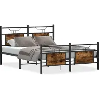 vidaXL Cadre de lit sans matelas chêne fumé 140x190 cm bois composite