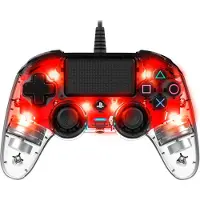 Nacon PS4 Official Manette Filaire Éclairée Rouge