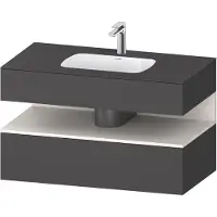 Duravit Collection One lavabo à encastrer avec meuble sous-vasque en console, 1000x550x600mm, niche blanc supermat, QA4786084490000