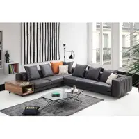 AEA Ensemble d'angle canapé d'angle Canapé en L en tissu gris JVmoebel