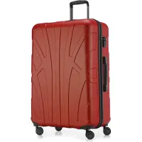 Suitline - Valise de voyage grande extensible, valise XL 4 roulettes, valise à roulettes coque dure, trolley Hardcase Check-In Bagages 20-23 kg, sangle 158 cm, TSA,Rouge