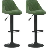 Syfax Tabourets de bar lot de 2 vert foncé velours