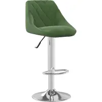 Syfax Tabouret de bar Vert foncé Velours