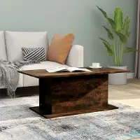 vidaXL Table basse chêne fumé 102x55,5x40 cm Bois composite - Table basse - Tables basses - Table d'appoint - Table de rangement