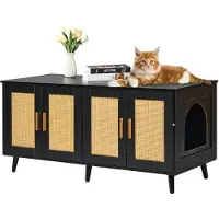 StarTech.com Armoire à litière pour chats - Maison pour chats 1,19x0,5x0,55m - Armoire à litière élégante pour un habitat hygiénique - Litière pour chats avec espace de rangement