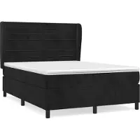 vidaXL Lit boxspring avec matelas noir 140x190 cm velours