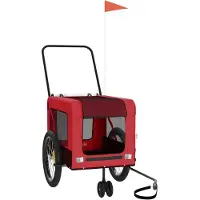 Syfax Remorque de vélo pour animaux de compagnie rouge et noir