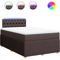 Syfax Sommier à lattes de lit et matelas marron foncé 120x190cm tissu