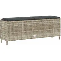Syfax Banc de jardin coussin gris clair 110x30x40,5 cm résine tressée