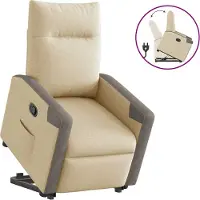 Syfax Fauteuil inclinable Crème Tissu
