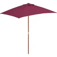 Syfax Parasol d'extérieur avec mât en bois 150x200 cm rouge bordeaux