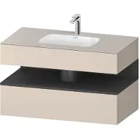 Duravit Collection One lavabo à encastrer avec meuble sous-vasque en console, 1000x550x600mm, niche graphite mat, QA4786049830010