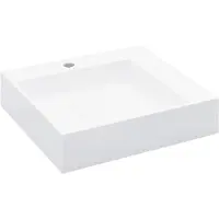 Syfax Lavabo 50x50x12,3 cm Fonte minérale/marbre Blanc