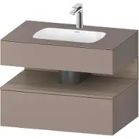 Duravit Collection One lavabo à encastrer avec meuble sous-vasque en console, 800x550x600mm, niche en chêne terra, QA4785035430000