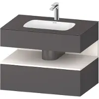 Duravit Collection One lavabo à encastrer avec meuble sous-vasque en console, 800x550x600mm, niche blanc supermat, QA4785084490000