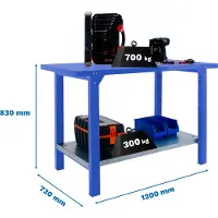 Simonwork (bancos De Trabajo) Etabli Simonwork Bt6 Pro Metal 1200 Bleu Bleu 830x1200x730 -