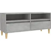 Syfax Meuble TV gris béton 100x34,5x44,5 cm bois d'ingénierie