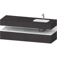 Duravit Collection One lavabo à encastrer avec meuble sous-vasque en console, 1600x550x600mm, niche blanc mat, vasque à droite, QA4796018800010