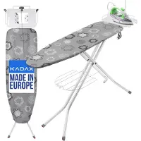 Kadax Planche à repasser pliable, 120x38cm Planche à repasser à vapeur avec filet métallique