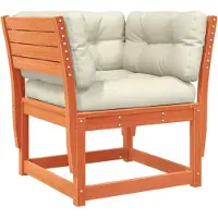 Syfax Canapé de jardin accoudoirs et coussins cire marron massif pin