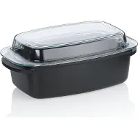 kela Casserole, 4,5 L, avec couvercle, noir, revêtement anti-adhésif, sans PFAS/PTFE, fonte d'aluminium - | Atura