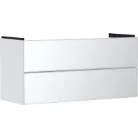 Hansgrohe Meuble sous-vasque Xevolos E, finition blanc mat, dimensions 1180/475, avec 2 tiroirs pour vasque, façade en blanc métallisé