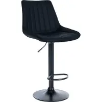 CLP Tabouret de bar Toni, revêtement en similicuir, pivotant et réglable en hauteur de manière progressive | Couleur : noir. Structure : blanche