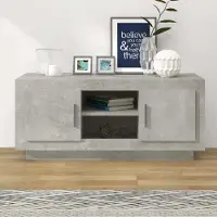 Prolenta Maison Exclusive - Meuble TV gris béton 102x35x45 cm Matériau dérivé du bois