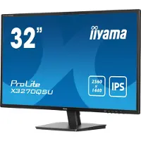 Iiyama Moniteur LED IPS ProLite X3270QSU-B1 31.5" WQHD, 100 Hz, 3 ms, HDMI, DisplayPort, HUB USB 3x3.2, sans scintillement + lumière bleue