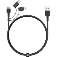 Aukey Câble Autre 3-en-1 MFI 1.2m Nylon tressé noir CB-BAL5