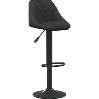 Syfax Tabouret de bar Noir Velours