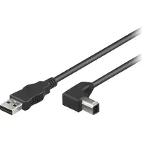 Intellinet USB 2.0 Kabel,A-Stecker auf B-Stecker,gewinkelt,1m,sw