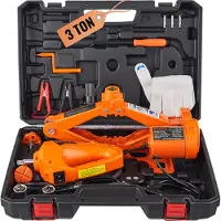 Vevor Cric Losange 3 T 12 V DC Cric Électrique à Ciseaux Levée 130-370 mm 170-420 mm Cric de Levage avec Clé à Chocs Manivelle Coffret Kit de Réparation Voiture Dépannage Routière SUV Berline Pick-up