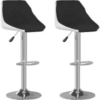 Syfax Tabourets de bar lot de 2 noir et blanc similicuir