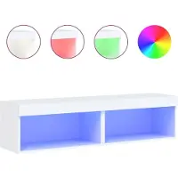 vidaXL Armoires TV avec lampes LED 2 pcs. Blanc 60x30x30 cm